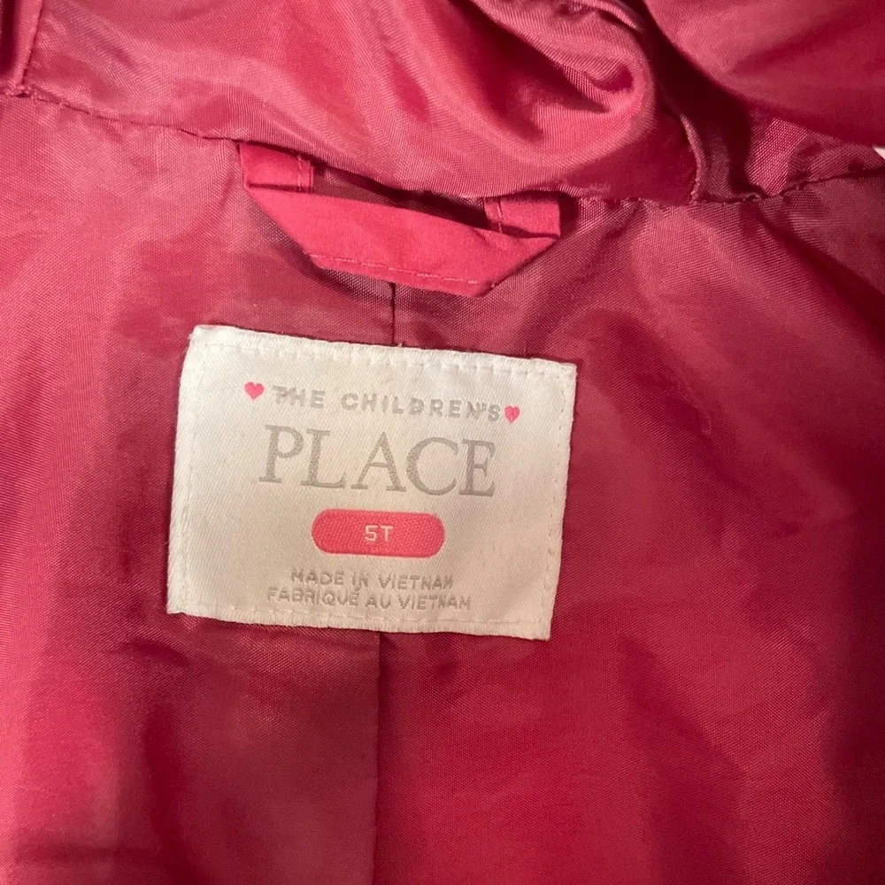 The Childrens Place Puffer Coat Little Girls 5T Winter Red Warm Hood Snow Ski